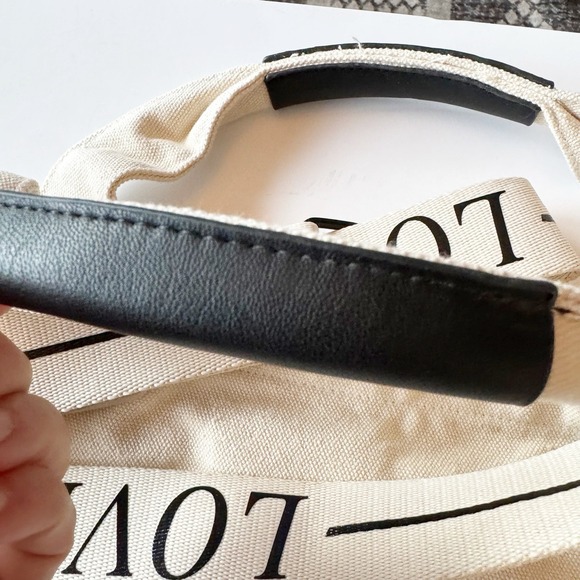 LIKE DREAMS Off White Canvas Tote Bag Adjustable Crossbody Strap 2 Top Handles - Picture 7 of 9